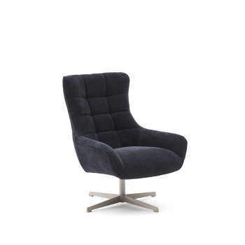 Teryl chenille swivel armchair