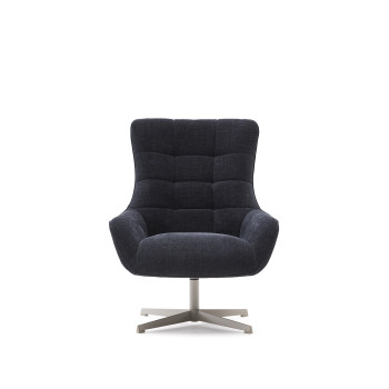 Teryl chenille swivel armchair