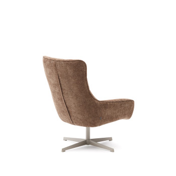 Teryl chenille swivel armchair