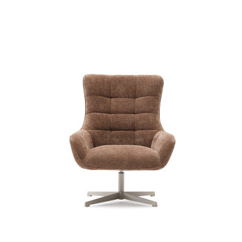 Teryl chenille swivel armchair