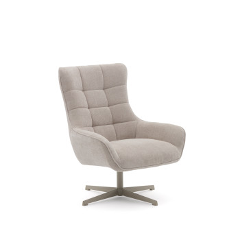 Teryl chenille swivel armchair