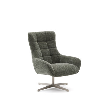 Teryl chenille swivel armchair