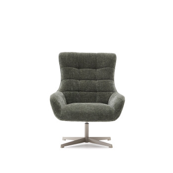 Teryl chenille swivel armchair