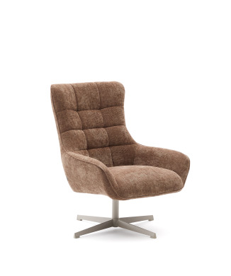 Teryl chenille swivel armchair