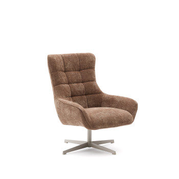 Teryl chenille swivel armchair