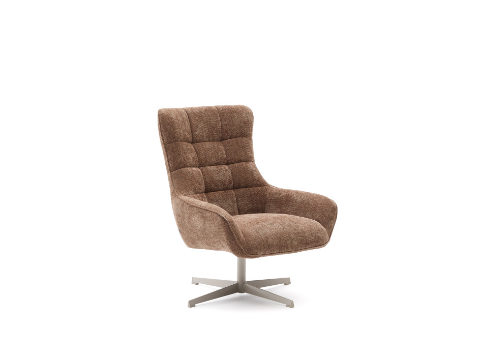 Teryl chenille swivel armchair