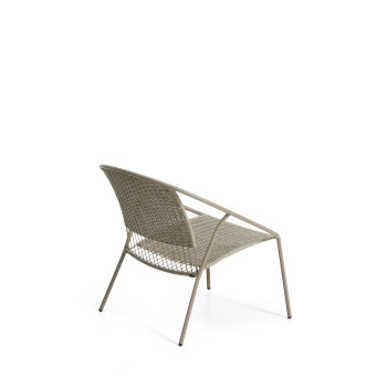 Atrani stackable armchair in galvanized steel and rope