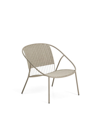 Atrani stackable armchair in galvanized steel and rope