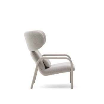 Inari armchair in beige and steel, painted beige FSC Mix Credit