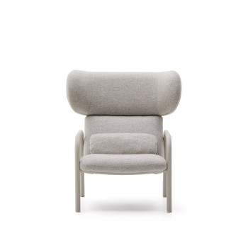 Inari armchair in beige and steel, painted beige FSC Mix Credit