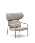 Inari armchair in beige and steel, painted beige FSC Mix Credit