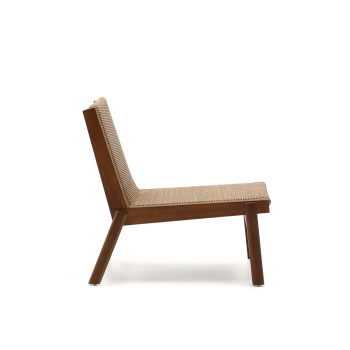 Itani armchair in solid acacia wood and FSC 100% synthetic rattan