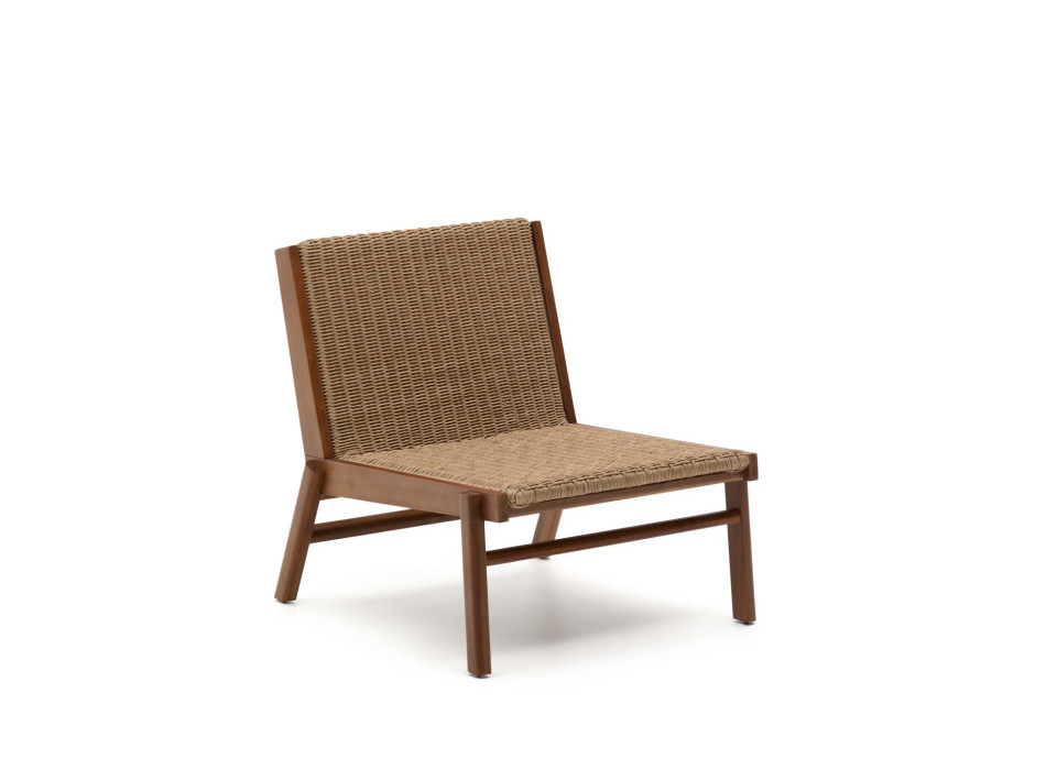 Itani armchair in solid acacia wood and FSC 100% synthetic rattan