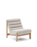 Magira beige armchair in solid oak with natural finish