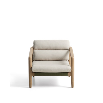 Menfi armchair in solid acacia wood and FSC 100% green rope