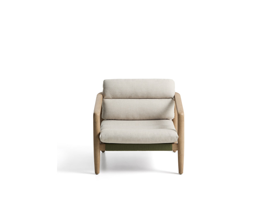 Menfi armchair in solid acacia wood and FSC 100% green rope