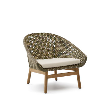 Olbia armchair in synthetic rattan and 100% FSC teak solid wood