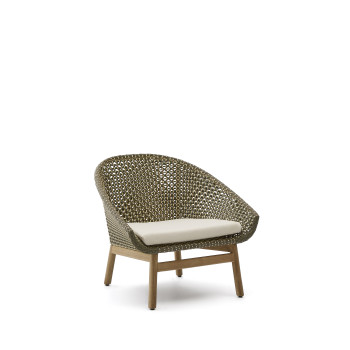 Olbia armchair in synthetic rattan and 100% FSC teak solid wood