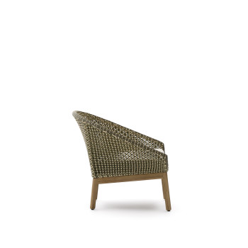 Olbia armchair in synthetic rattan and 100% FSC teak solid wood