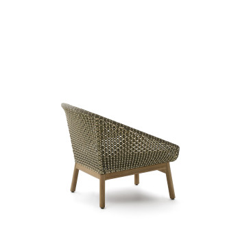 Olbia armchair in synthetic rattan and 100% FSC teak solid wood