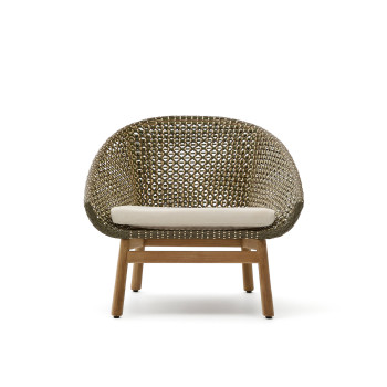 Olbia armchair in synthetic rattan and 100% FSC teak solid wood