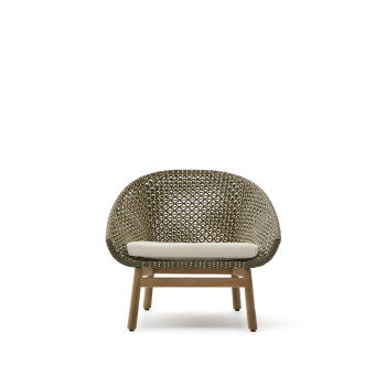 Olbia armchair in synthetic rattan and 100% FSC teak solid wood