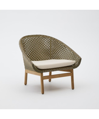 Olbia armchair in synthetic rattan and 100% FSC teak solid wood