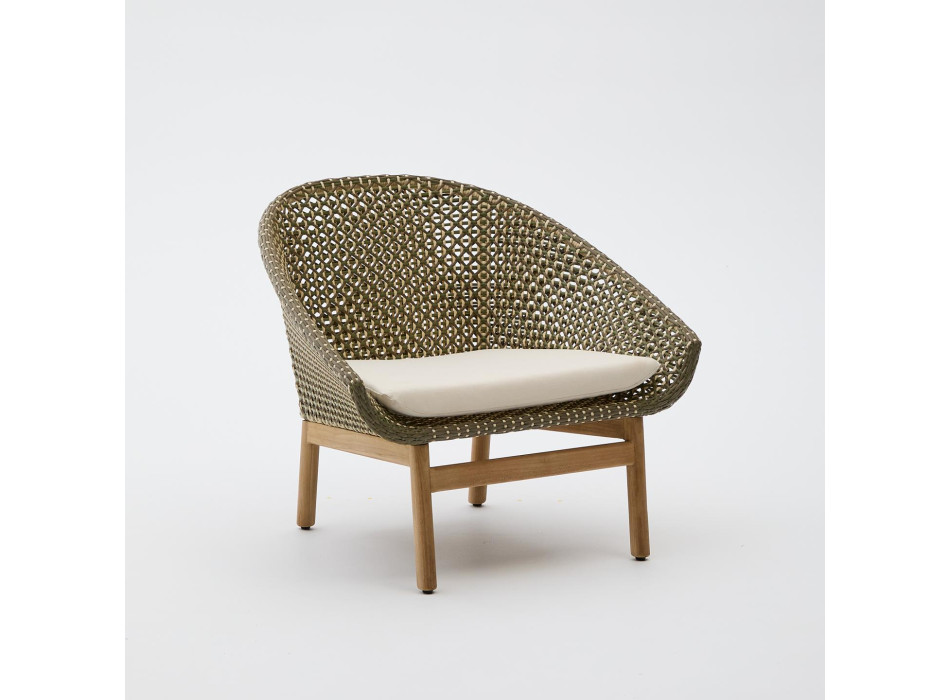 Olbia armchair in synthetic rattan and 100% FSC teak solid wood