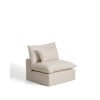 Anarela armchair with removable cover in linen and viscose