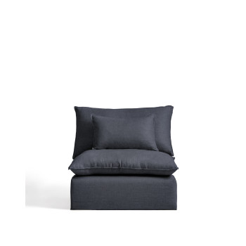 Anarela armchair with removable cover in linen and viscose