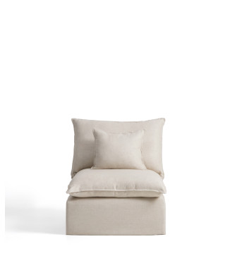 Anarela armchair with removable cover in linen and viscose
