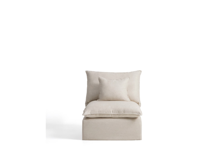 Anarela armchair with removable cover in linen and viscose