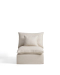 Anarela armchair with removable cover in linen and viscose