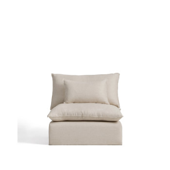 Anarela armchair with removable cover in linen and viscose