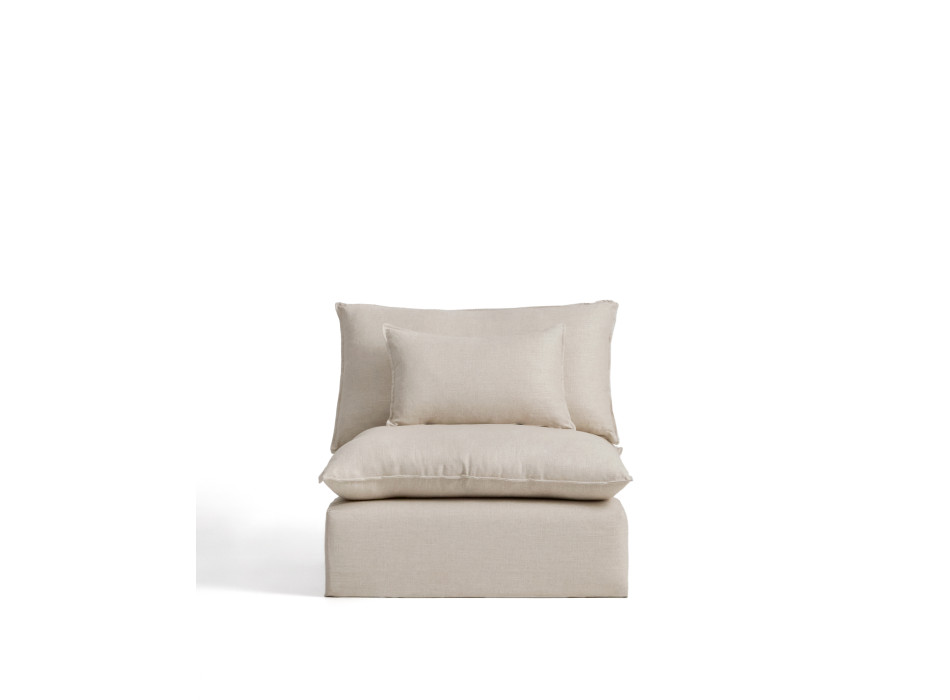 Anarela armchair with removable cover in linen and viscose