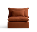 Anarela armchair with removable cover in terracotta linen, 110 cm FSC Mix Credit