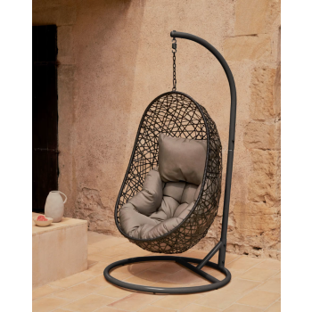 Florina hanging chair in dark grey