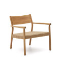 Yalia armchair in solid oak wood FSC 100% natural finish and paper rope seat