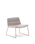 Beige Zahara armchair with steel legs and 100% FSC terracotta finish