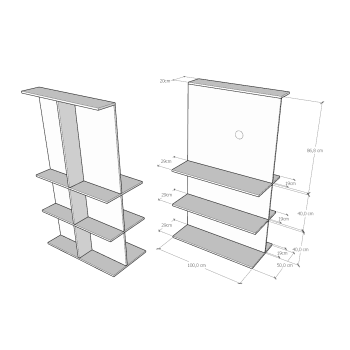 Loki TV Stand - Loki B TV Stand in Spatulated Anthracite
