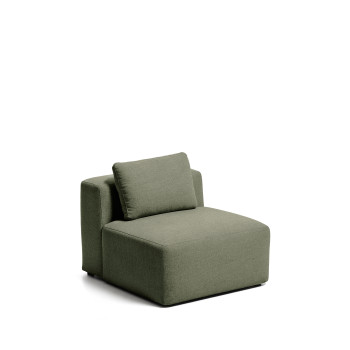 Blok pouf in brown chenille 90 cm FSC Mix Credit
