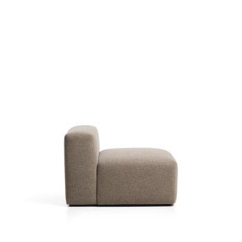Blok pouf in brown chenille 90 cm FSC Mix Credit