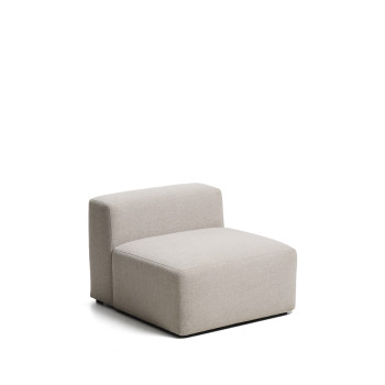 Blok pouf in brown chenille 90 cm FSC Mix Credit