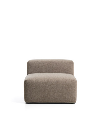 Blok pouf in brown chenille 90 cm FSC Mix Credit