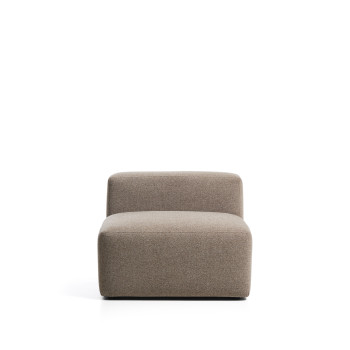 Blok pouf in brown chenille 90 cm FSC Mix Credit