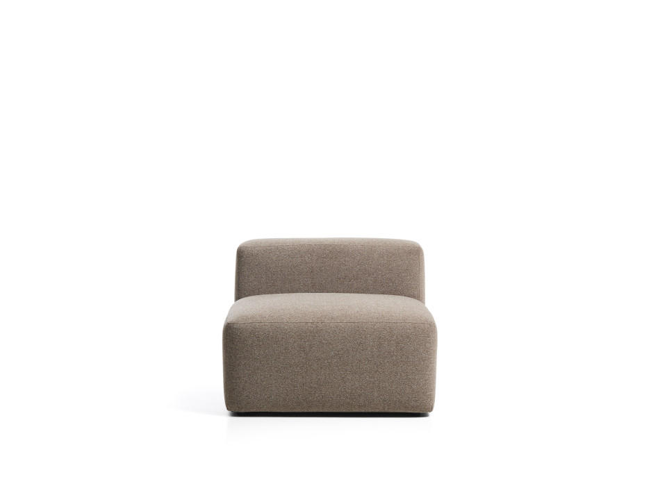 Blok pouf in brown chenille 90 cm FSC Mix Credit