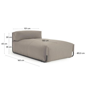 Square modular outdoor sofa pouf 
