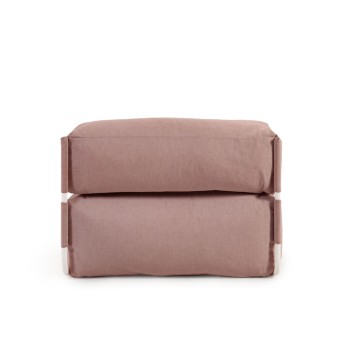 100% Outdoor Square Modular Backrest Sofa Pouf
