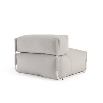 100% Outdoor Square Modular Backrest Sofa Pouf