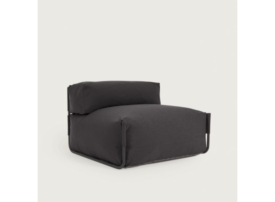 100% Outdoor Square Modular Backrest Sofa Pouf